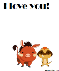 I love you with animated Pumba